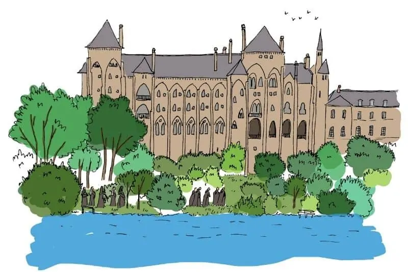 Dessin Abbaye Solesmes