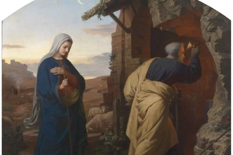 Joseph et Marie découvrent l'étable