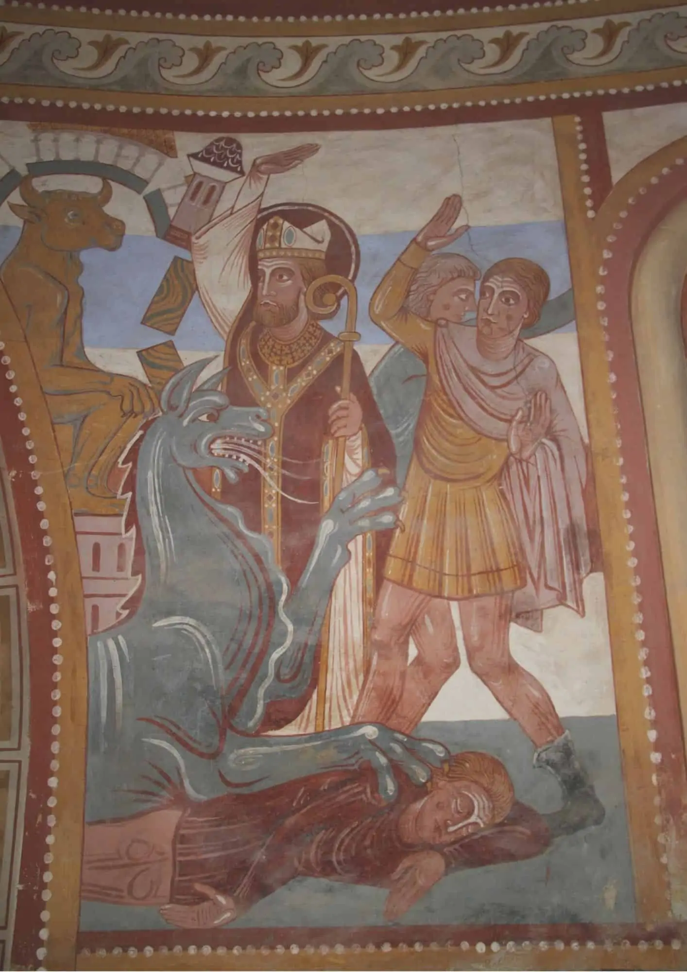 Julien détruisant les temples païens, fresque Poncé-sur-Loir