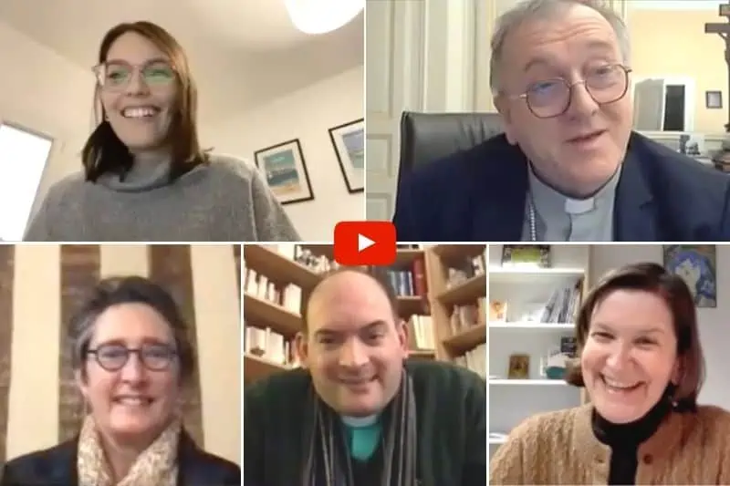 Sylvie Flurin, Mgr Yves Le Saux, Camille Liget, père Philippe Chérel et Axelle de Feraudy