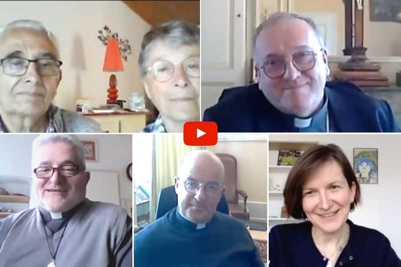 Sylvie Flurin, Mgr Yves Le Saux, Camille Liget, père Philippe Chérel et Axelle de Feraudy