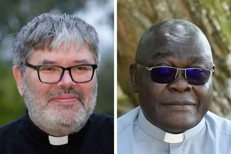 Portraits des pères Jean-Christophe Delente et Julien Sossou