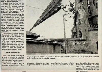 Destruction de l'église Saint-Bertrand, article Ouest France, 1991
