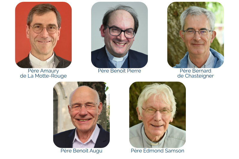 Portraits des pères Benoît Pierre, Amaury de La Motte Rouge et Benoît Augu