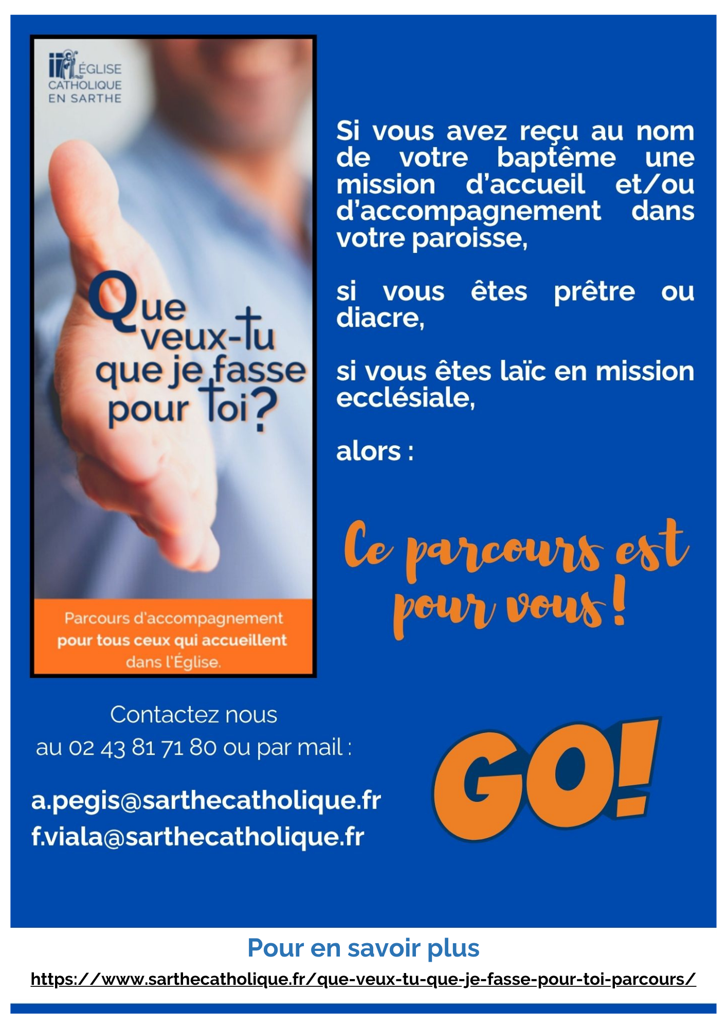 Affiche parcours Que veux tu accueil Eglise