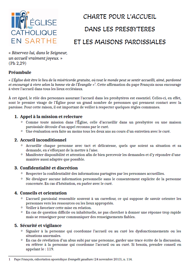 Charte accueil paroissial