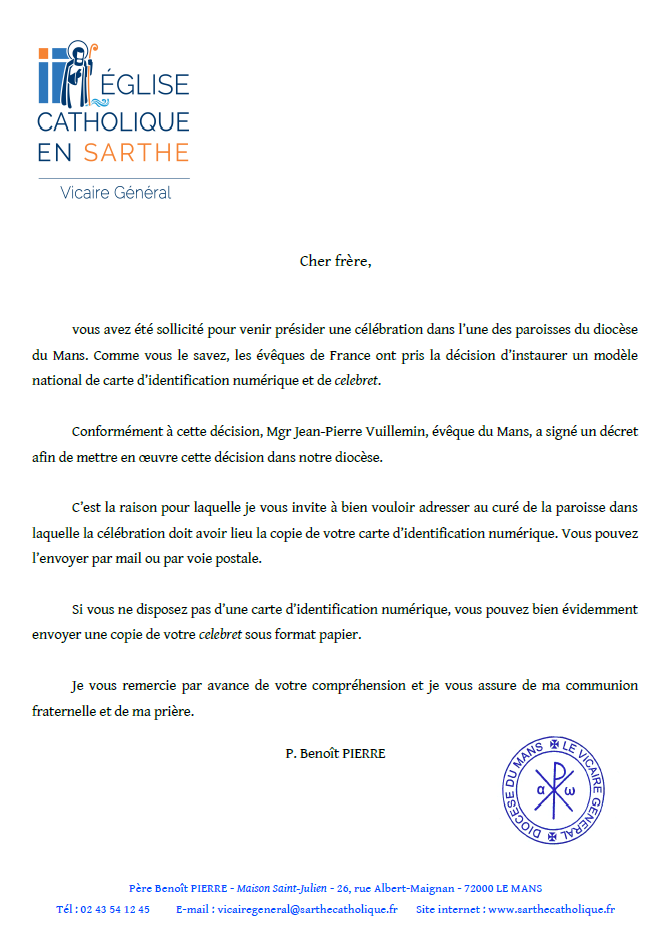 Courrier celebret