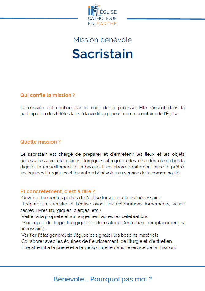 Fiche mission sacristain