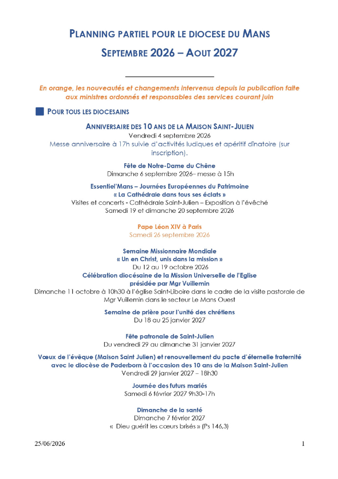 Planning partiel 2026 2027